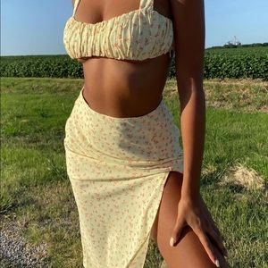 Princess Polly Lily Set Yellow Floral